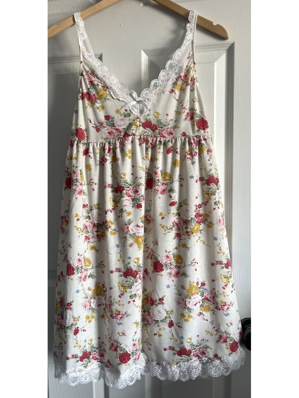 Avidlove Nightgown Lace Cottagecore L/XL Floral Sleepwear PJ Pink Red